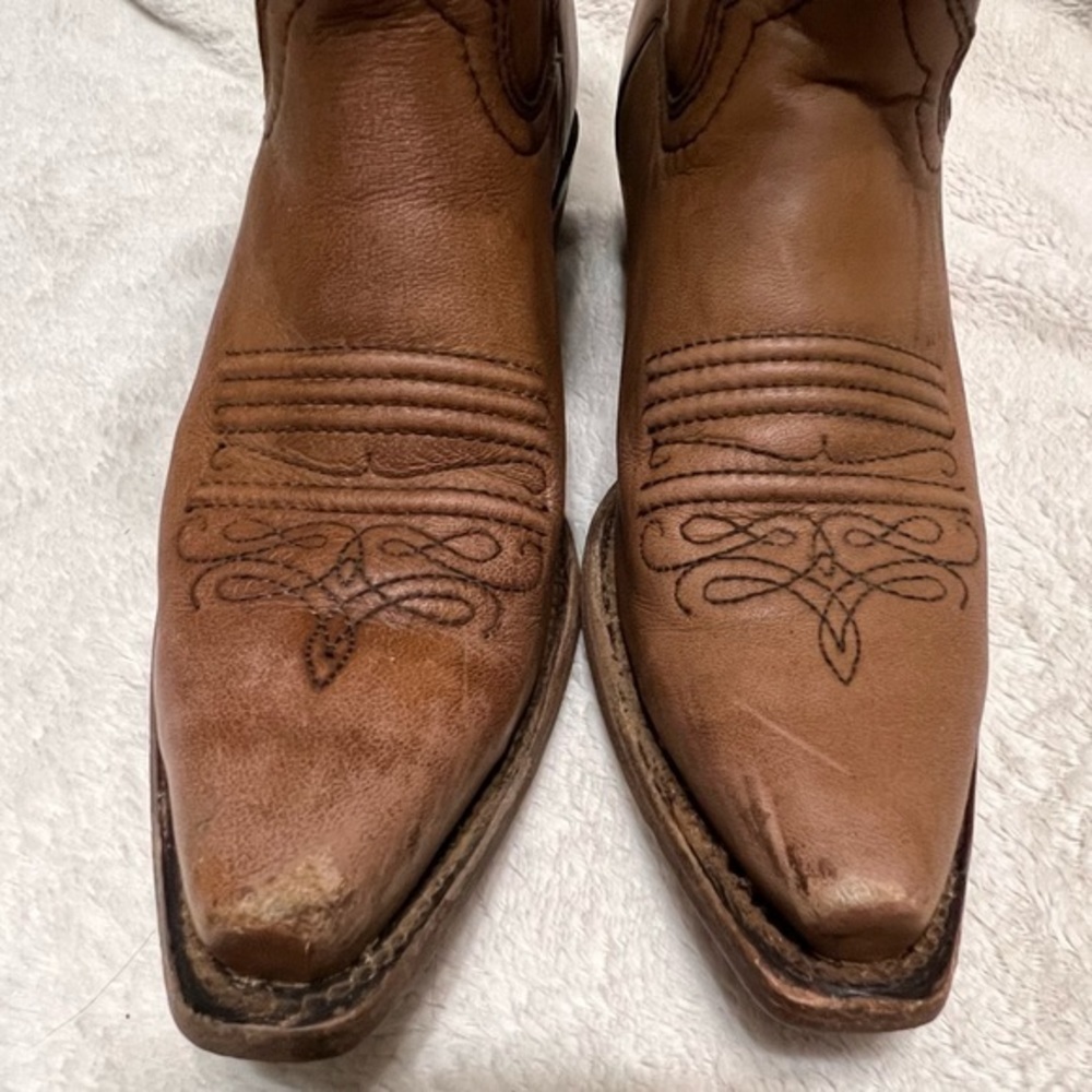 CIRCLE G BROWN SNIP TOE COWBOY BOOTS 7.5 - Picture 10 of 16